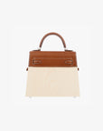 Hermès | Kelly Wood 22cm | Perspective Cavaliere | Leather & Wood Palladium Hardware