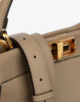 Fendi | Medium Peekaboo | Taupe Leather With Gold Hardware