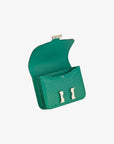 Hermès | Constance 24cm |Vert Verone Ostrich Leather Palladium Hardware