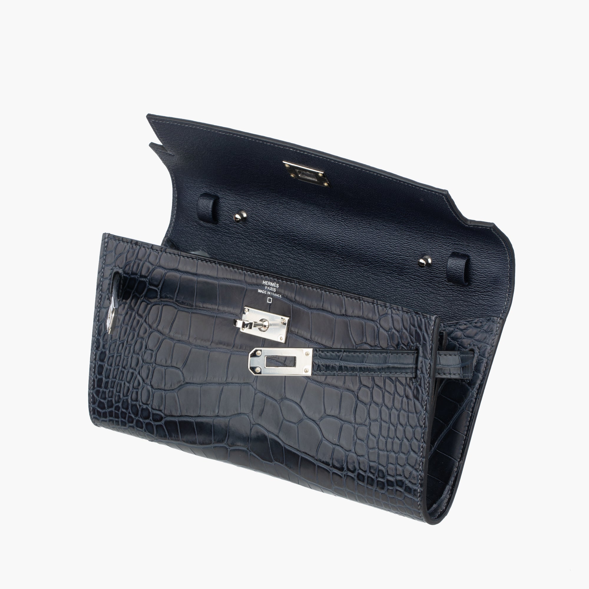 Hermès | Kelly-To-Go Wallet | Blue Indigo Matte Alligator Palladium Hardware