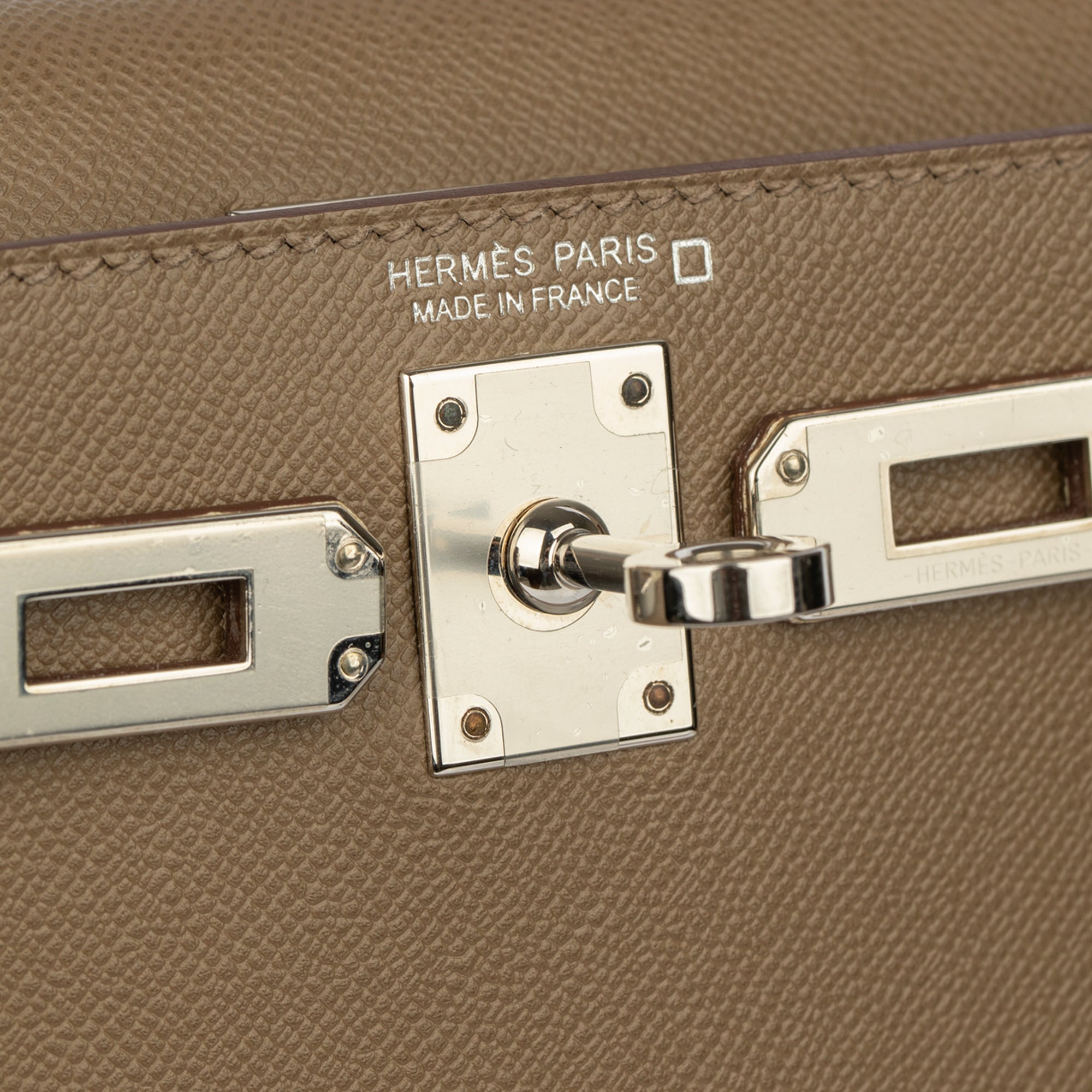 Hermès | Kelly Mini II Touch 20cm | Etoupe and Beton Palladium Hardware