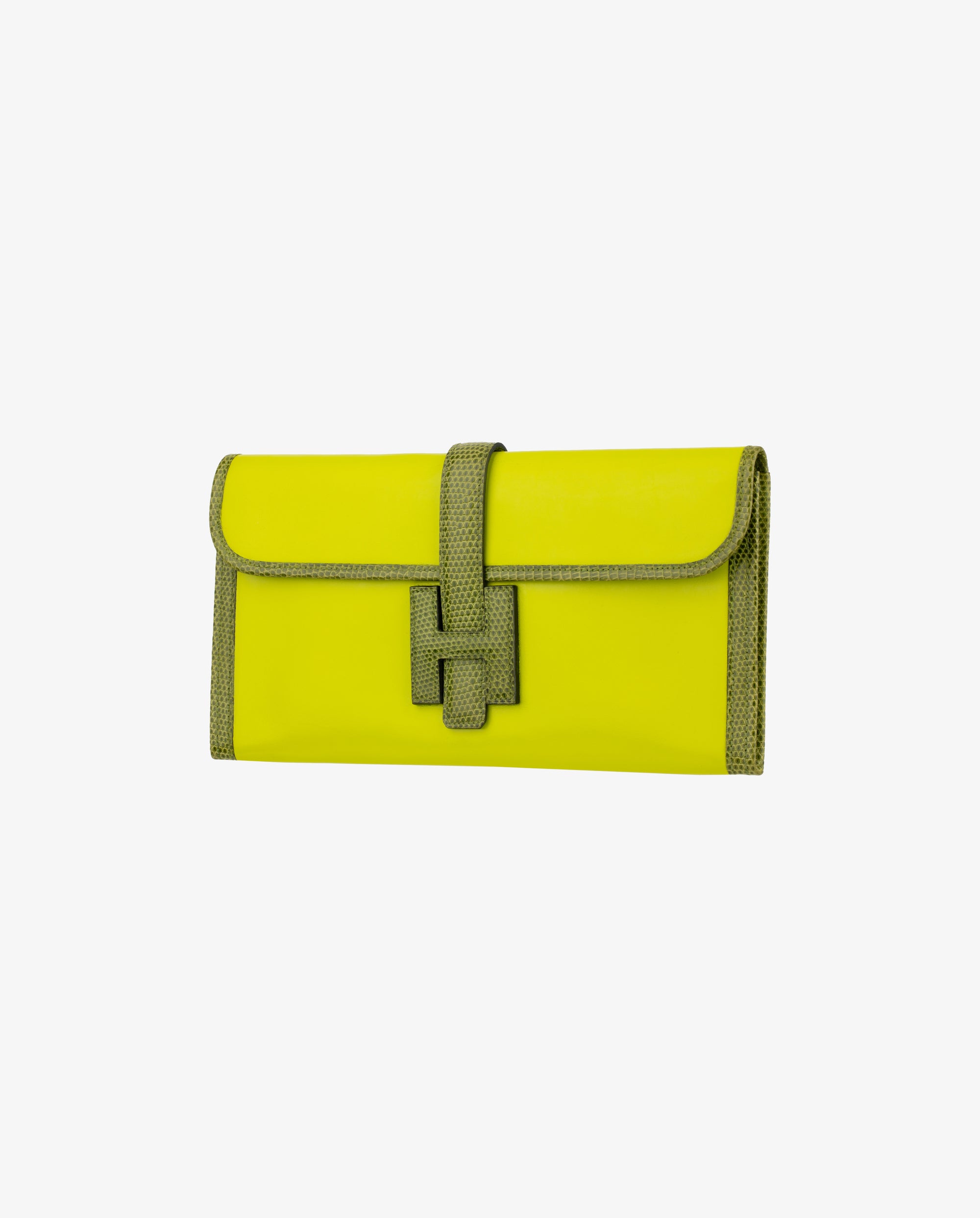 Hermès | Hermès Jige 29 | Granny Swift Leather and Lizard Trim