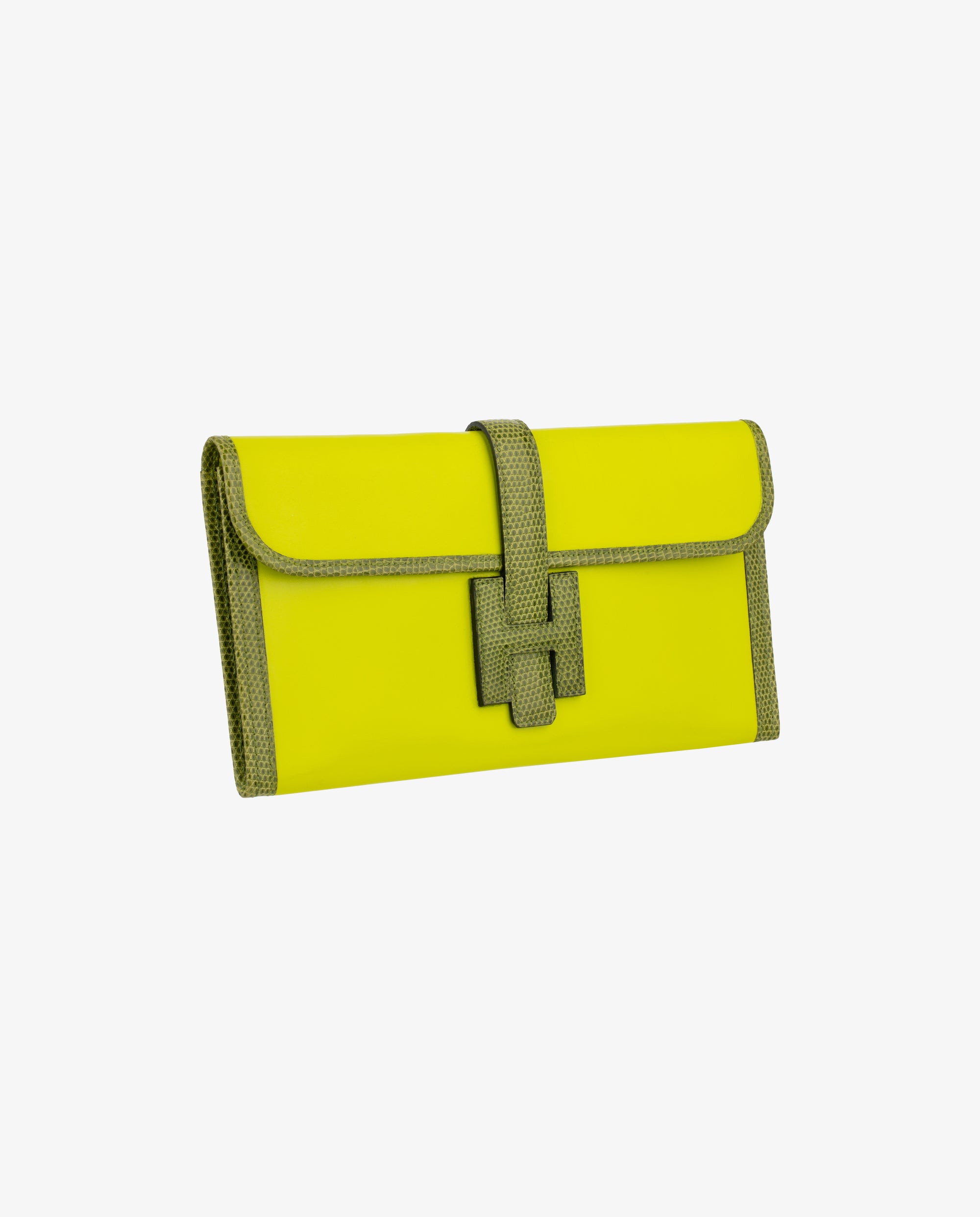 Hermès | Hermès Jige 29 | Granny Swift Leather and Lizard Trim