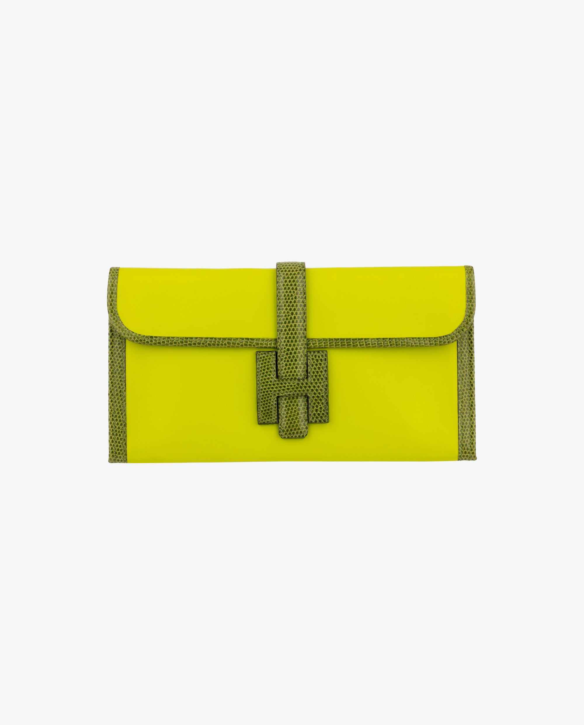 Hermès | Hermès Jige 29 | Granny Swift Leather and Lizard Trim