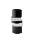 Greg Natale | Pila Crystal Candle Holder Clear and Black Onyx