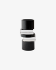 Greg Natale | Pila Crystal Candle Holder Clear and Black Onyx