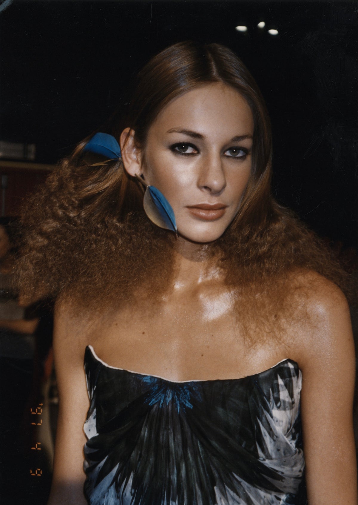 Backstage at Alexander McQueen Irere with Shaun Leane feather jewellery