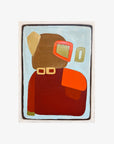I Wanna Give You Devotion by Jane Jenevieve — oil on canvas with rust-red and brown forms against pale blue.