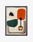 Stoneflower II by Jane Jenevieve — oil on canvas with orange and green forms with looping brown lines.
