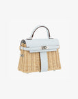 Hermès | Kelly Mini Picnic 20cm | Blue Brume Swift Leather & Wicker Palladium Hardware