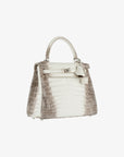Hermès | Kelly 25cm | Himalaya Blanc Matte Niloticus Crocodile Palladium Hardware