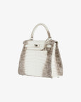 Hermès | Kelly 25cm | Himalaya Blanc Matte Niloticus Crocodile Palladium Hardware