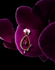 Matthew Ely Jewellery | Purple Orchard Malaya Garnet, Diamond & Enamel Flower Earrings