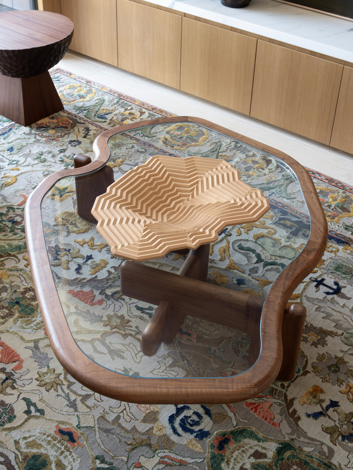 Timberlake table by Dimitri Vargas; Pleat bowl by Phil Cuttance.