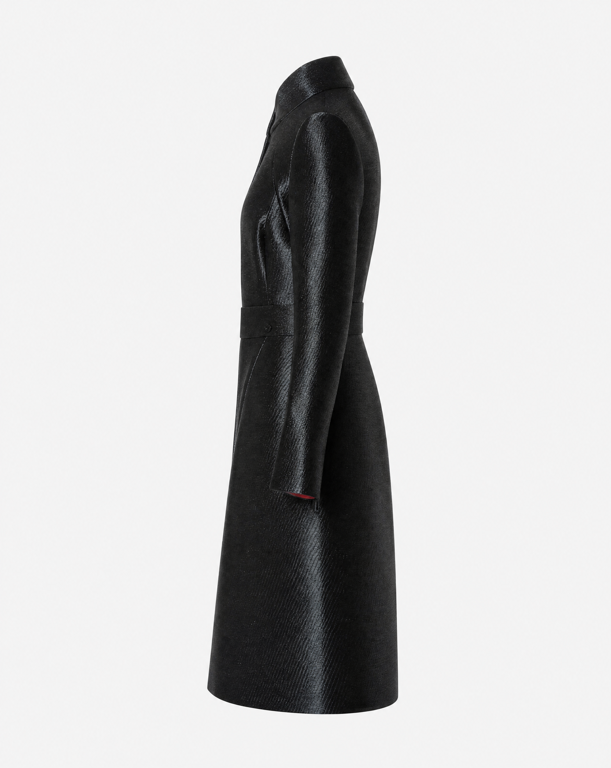 Chanel | Black Glitter High-Collar Runway Coat | Size 38 FR