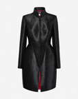 Chanel | Black Glitter High-Collar Runway Coat | Size 38 FR
