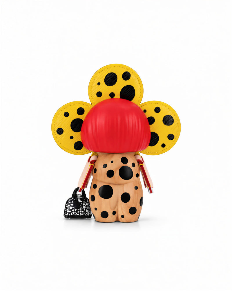 Rear view of the yellow and black Louis Vuitton x Yayoi Kusama Vivienne