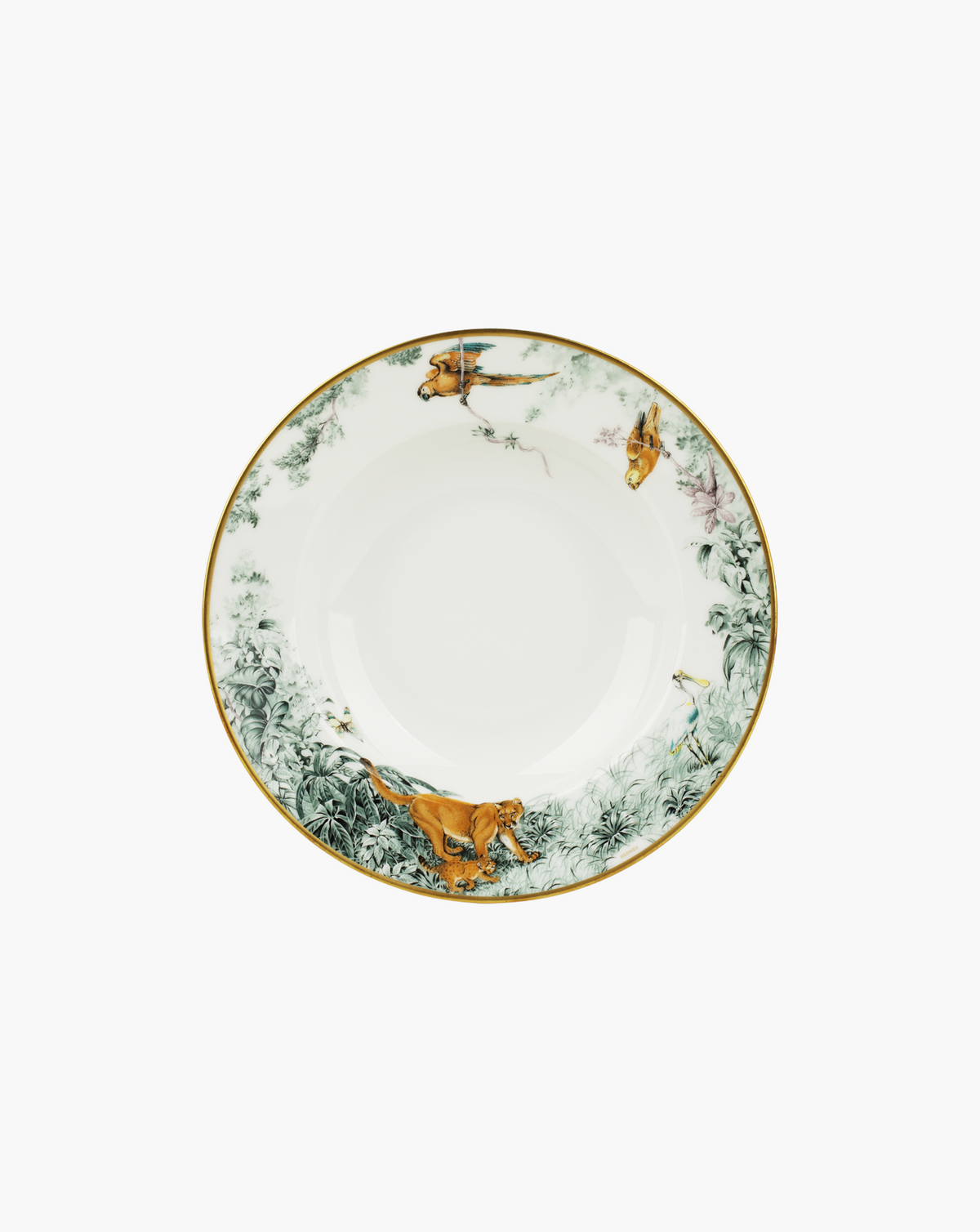 Hermès Carnets d'Équateur soup bowl, single bowl on soft grey background