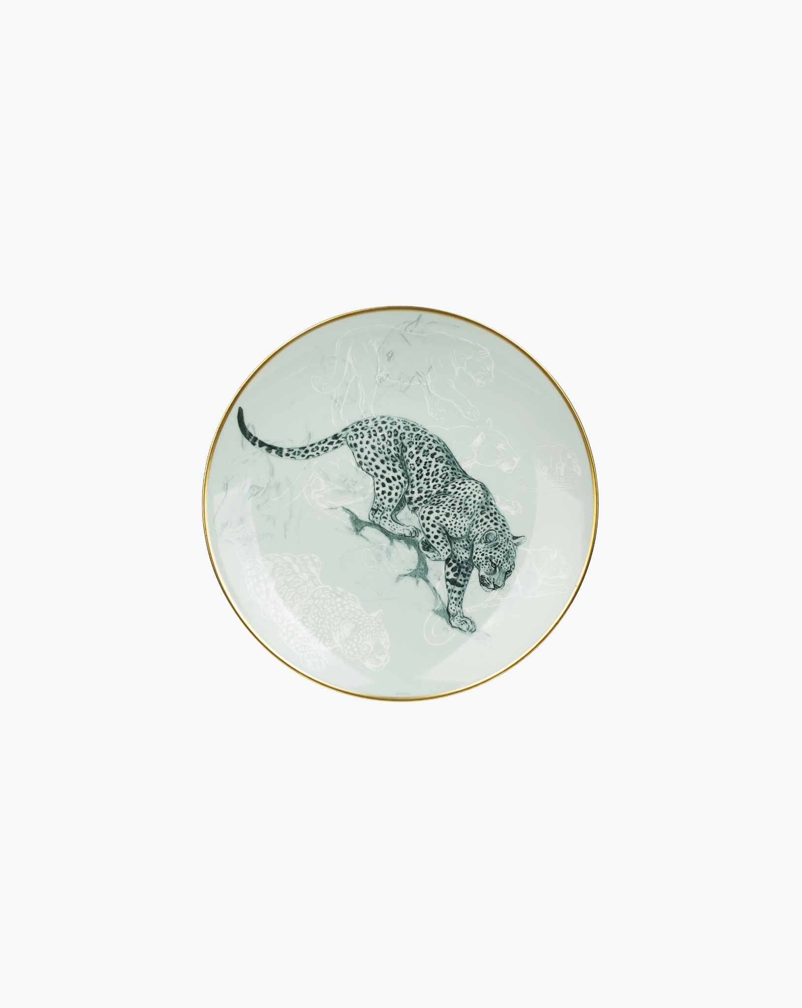 Hermès Carnets d'Équateur dessert plate with leopard motif, single plate