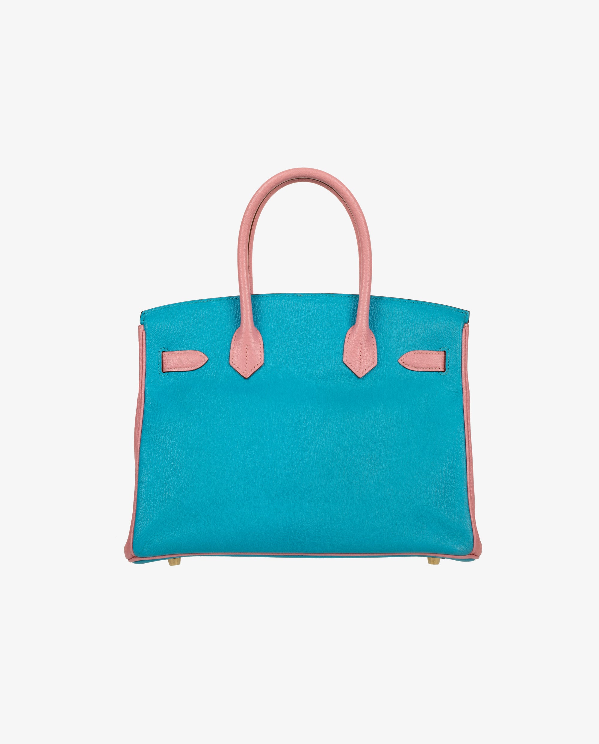 Hermès | Birkin 30cm | Special Order Blue Aztec &amp; Rose Confetti Chèvre Leather Brushed Gold Hardware