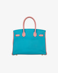 Hermès | Birkin 30cm | Special Order Blue Aztec & Rose Confetti Chèvre Leather Brushed Gold Hardware