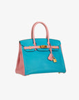 Hermès | Birkin 30cm | Special Order Blue Aztec & Rose Confetti Chèvre Leather Brushed Gold Hardware