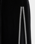 Saint Laurent | Full Length Black Velvet Dress With Rhinestones | Size 36 FR