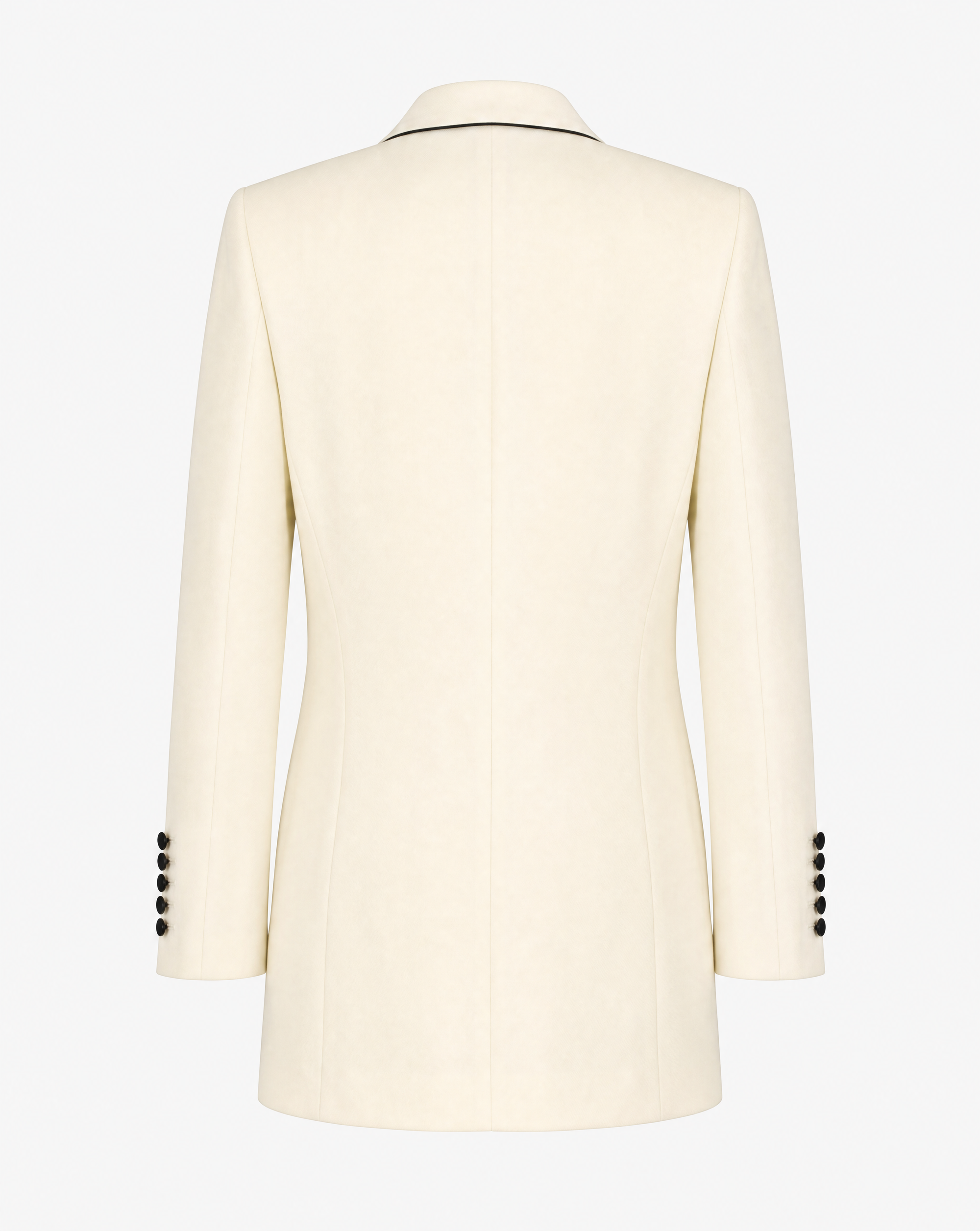 Saint Laurent | Ivory &amp; Black Evening Tuxedo Jacket | Size 34 FR