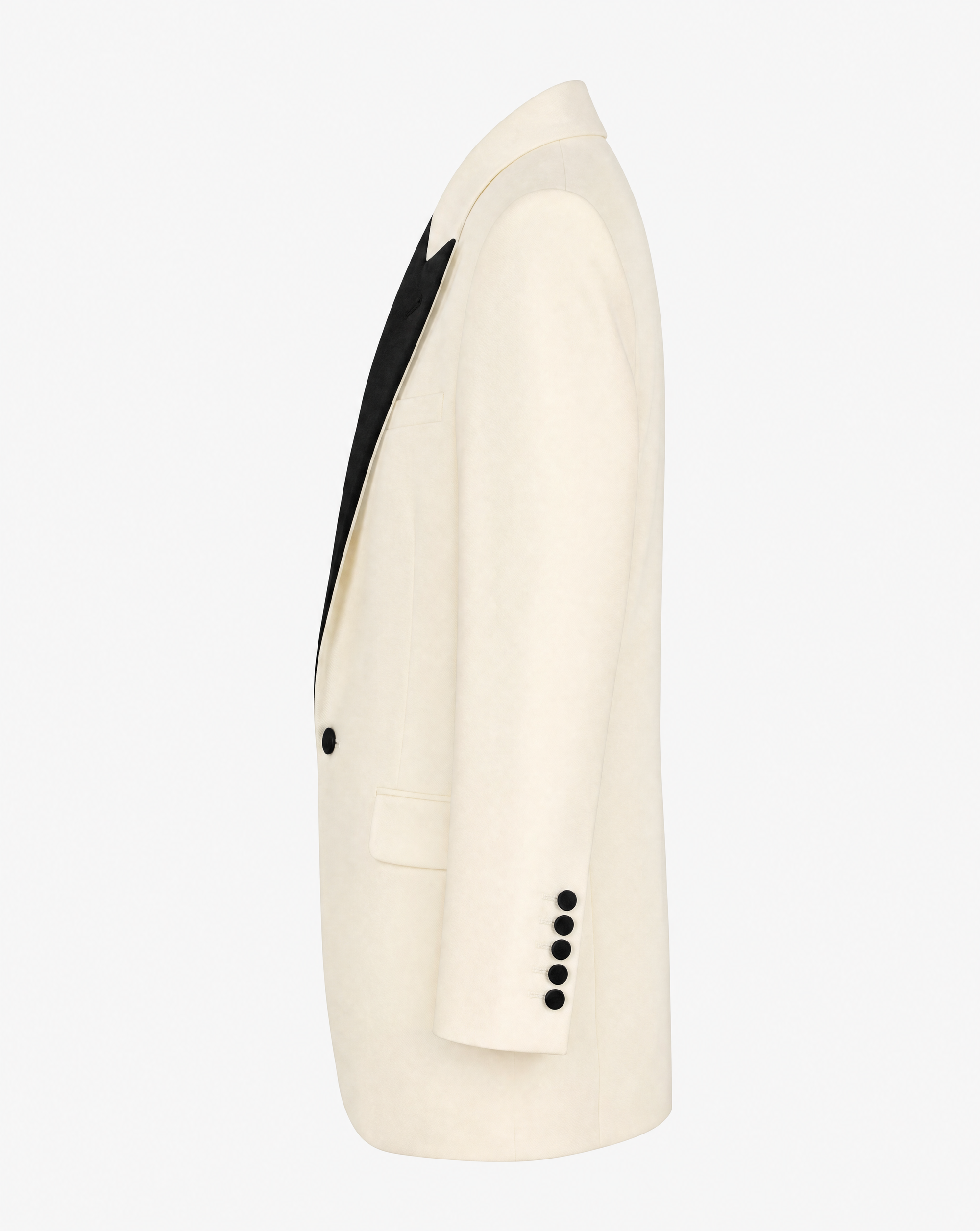 Saint Laurent | Ivory &amp; Black Evening Tuxedo Jacket | Size 34 FR