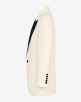 Saint Laurent | Ivory & Black Evening Tuxedo Jacket | Size 34 FR