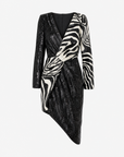 Saint Laurent | by Hedi Slimane Asymmetric Zebra Print Sequin Dress | Size 36 FR