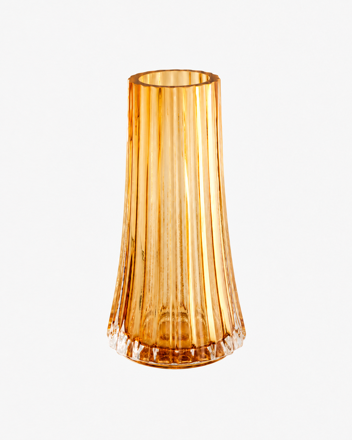 Greg Natale Tromba Glass Vase Amber — studio view