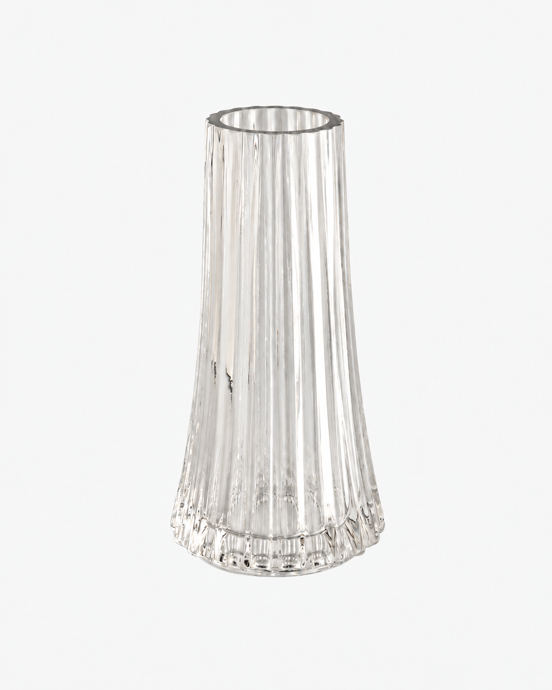 Greg Natale Tromba Glass Vase Clear — studio view