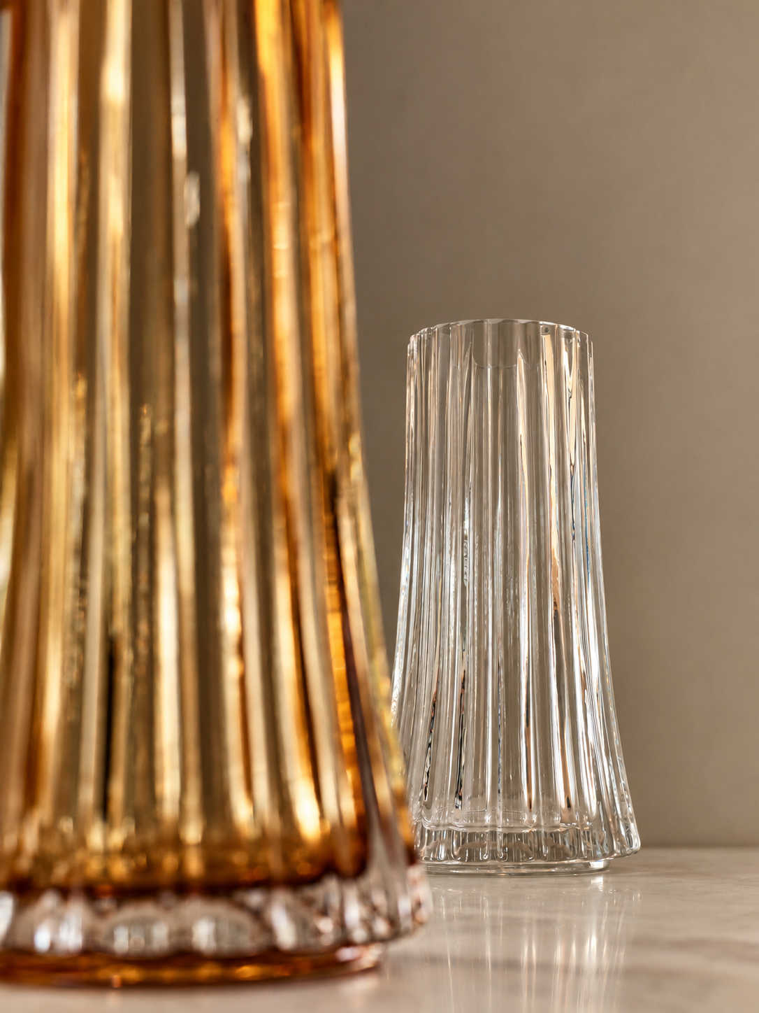 Greg Natale | Tromba Glass Vase Amber — styled interior