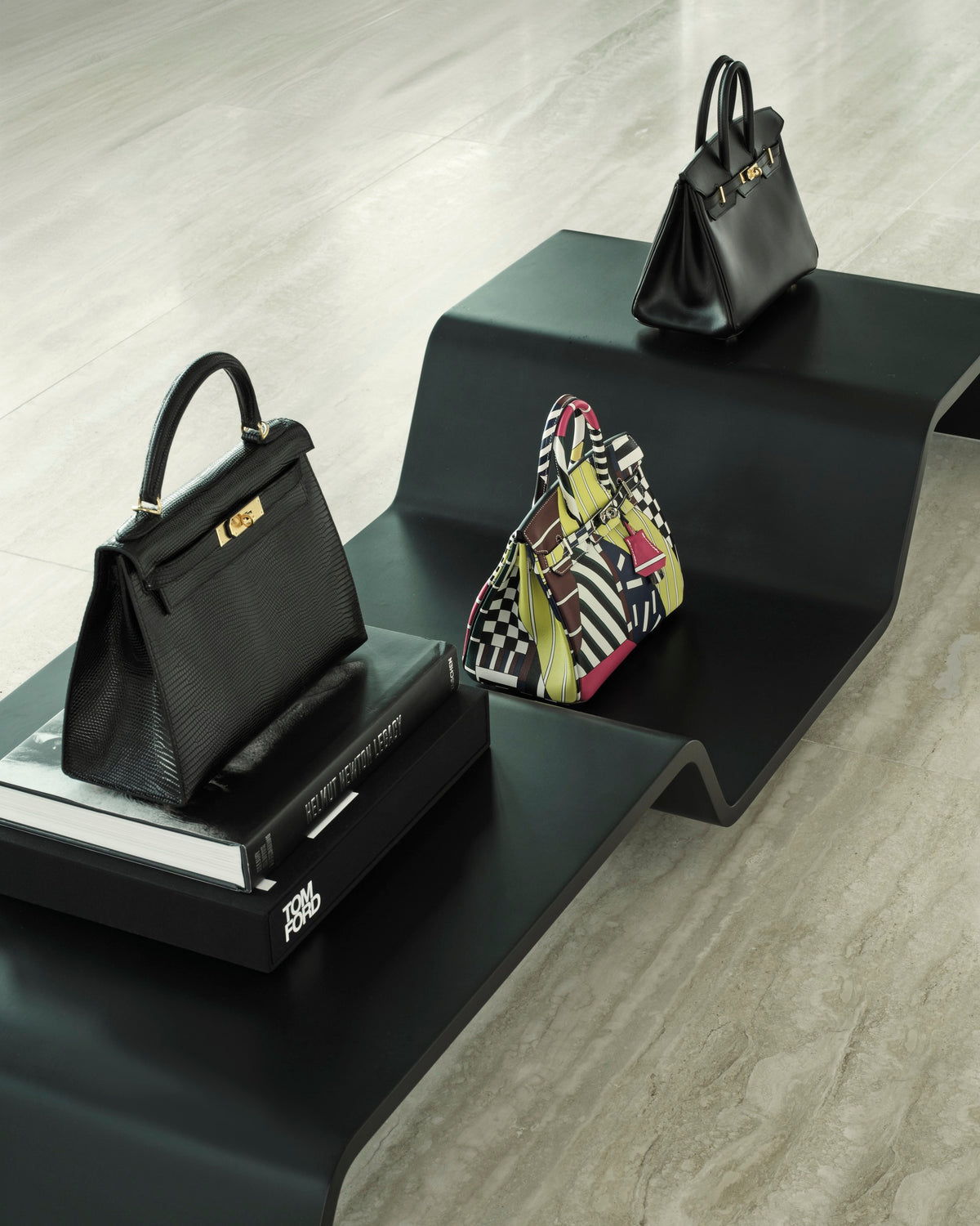 Selected bags in the wardrobe.