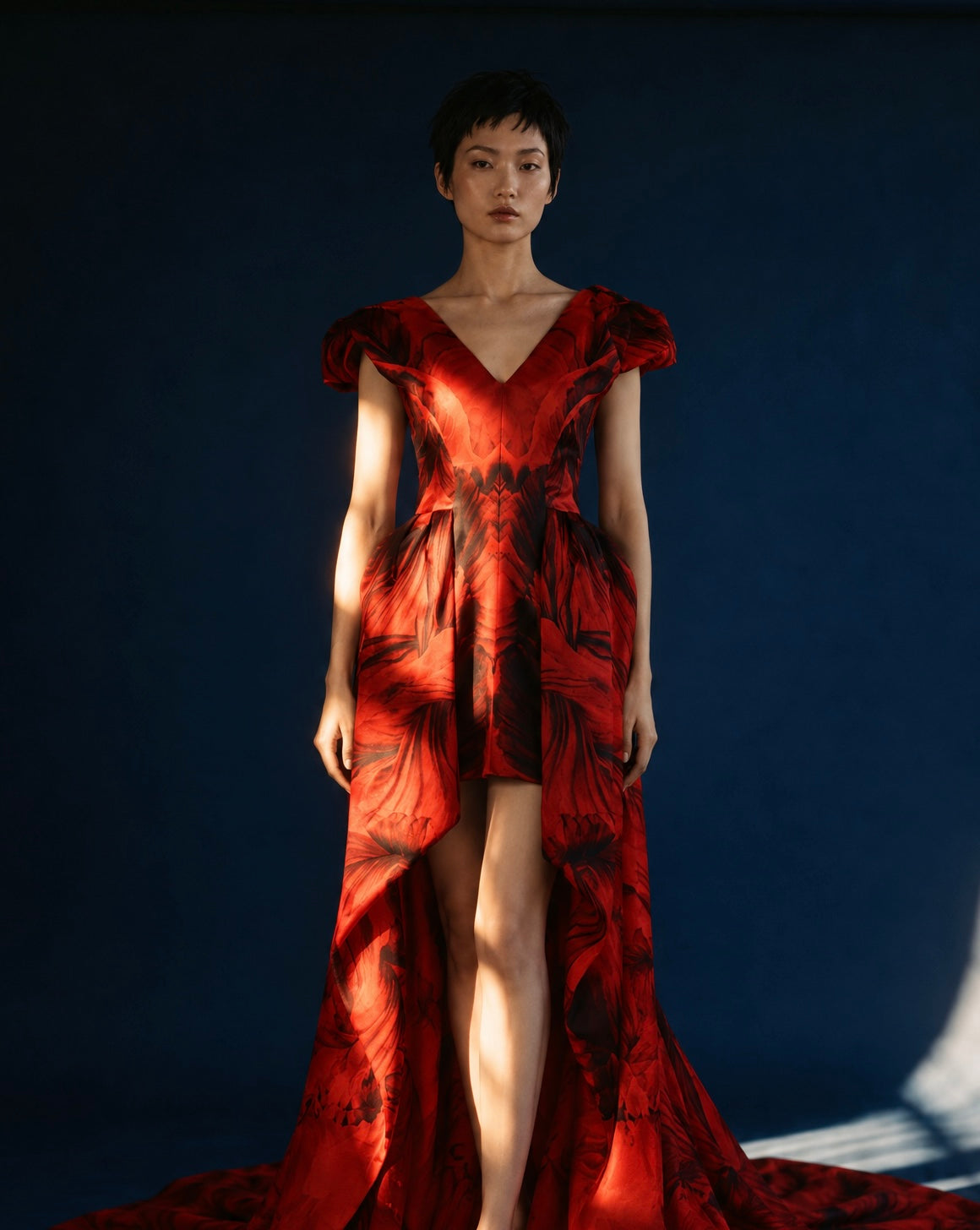 Sarah Burton for Alexander McQueen Resort 2011 red gown, front view