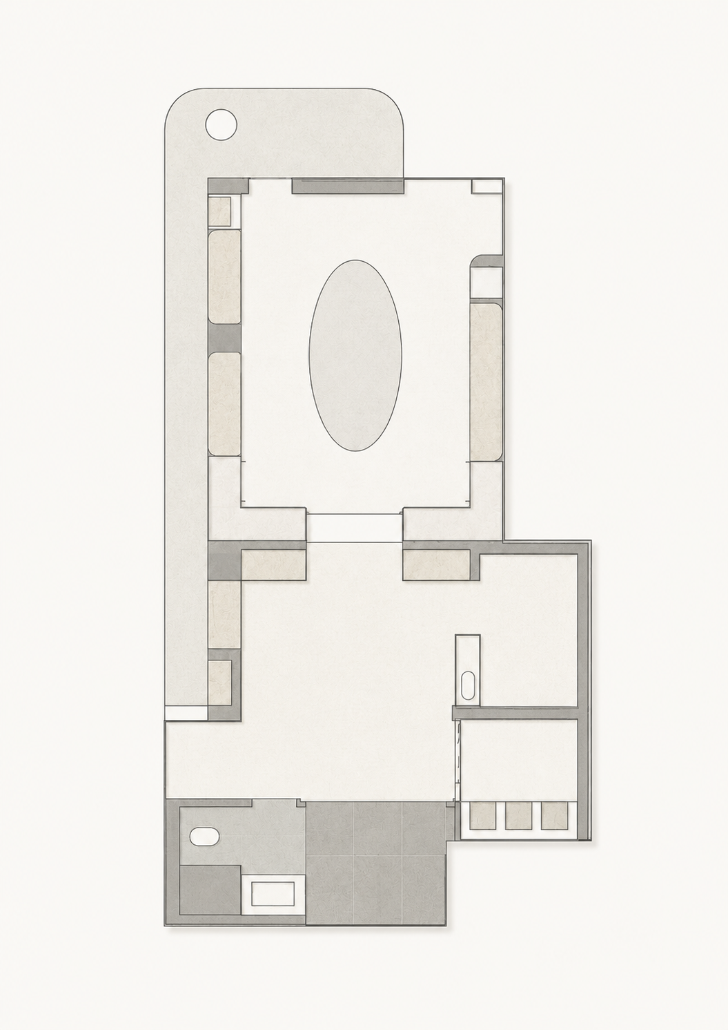 Floor plan of the Three Over Six showroom and Private Suite in Double Bay