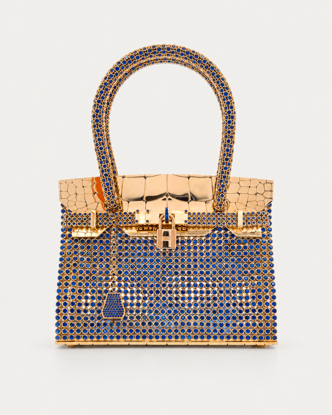 Hermès Sac Bijou Birkin in rose gold with blue sapphires