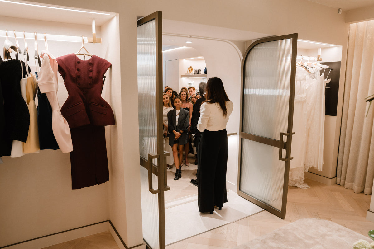 Eveningwear and guests inside Three Over Six during the Wedded Network launch.