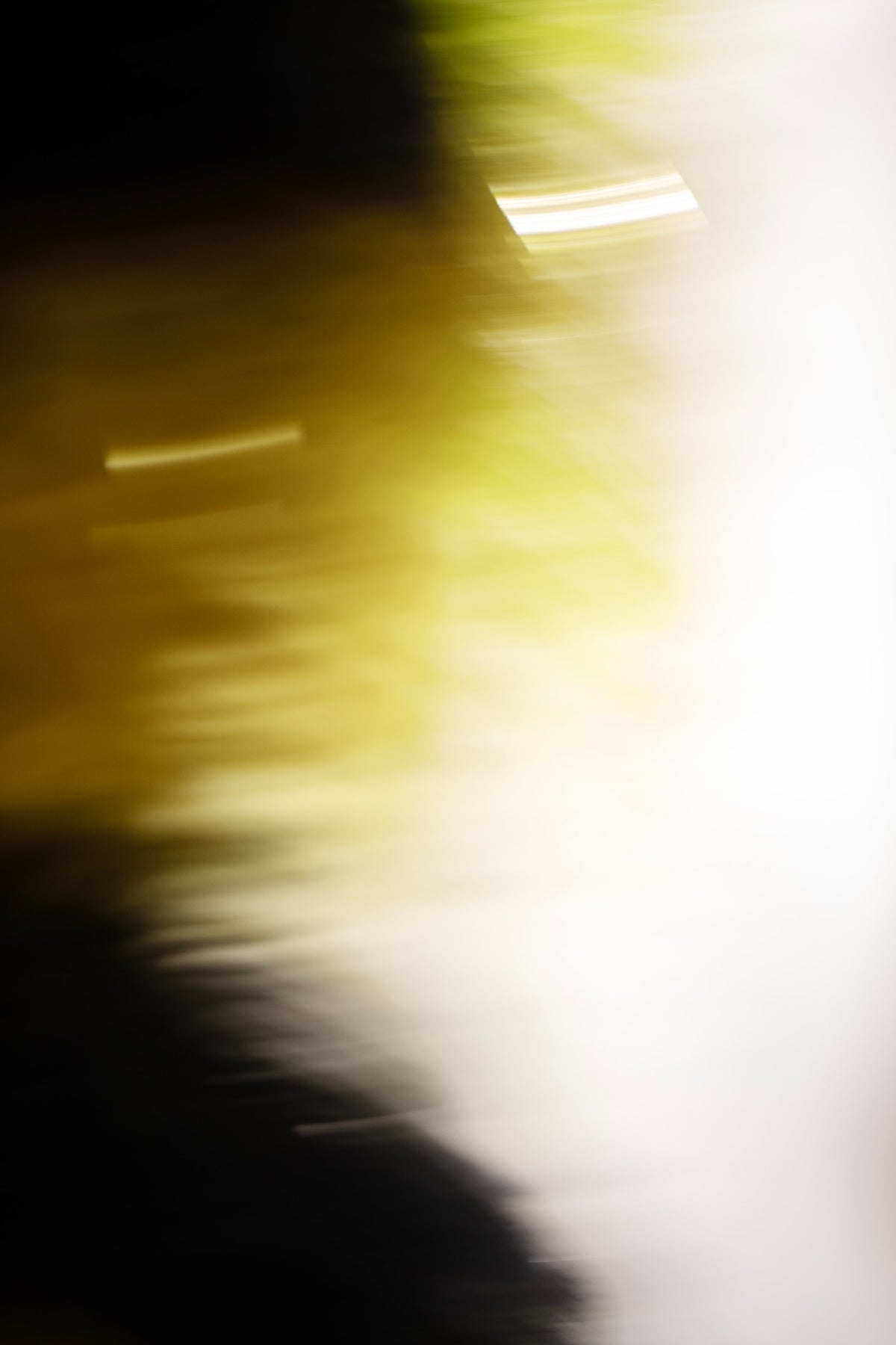 An abstract study of green, black and cream in motion