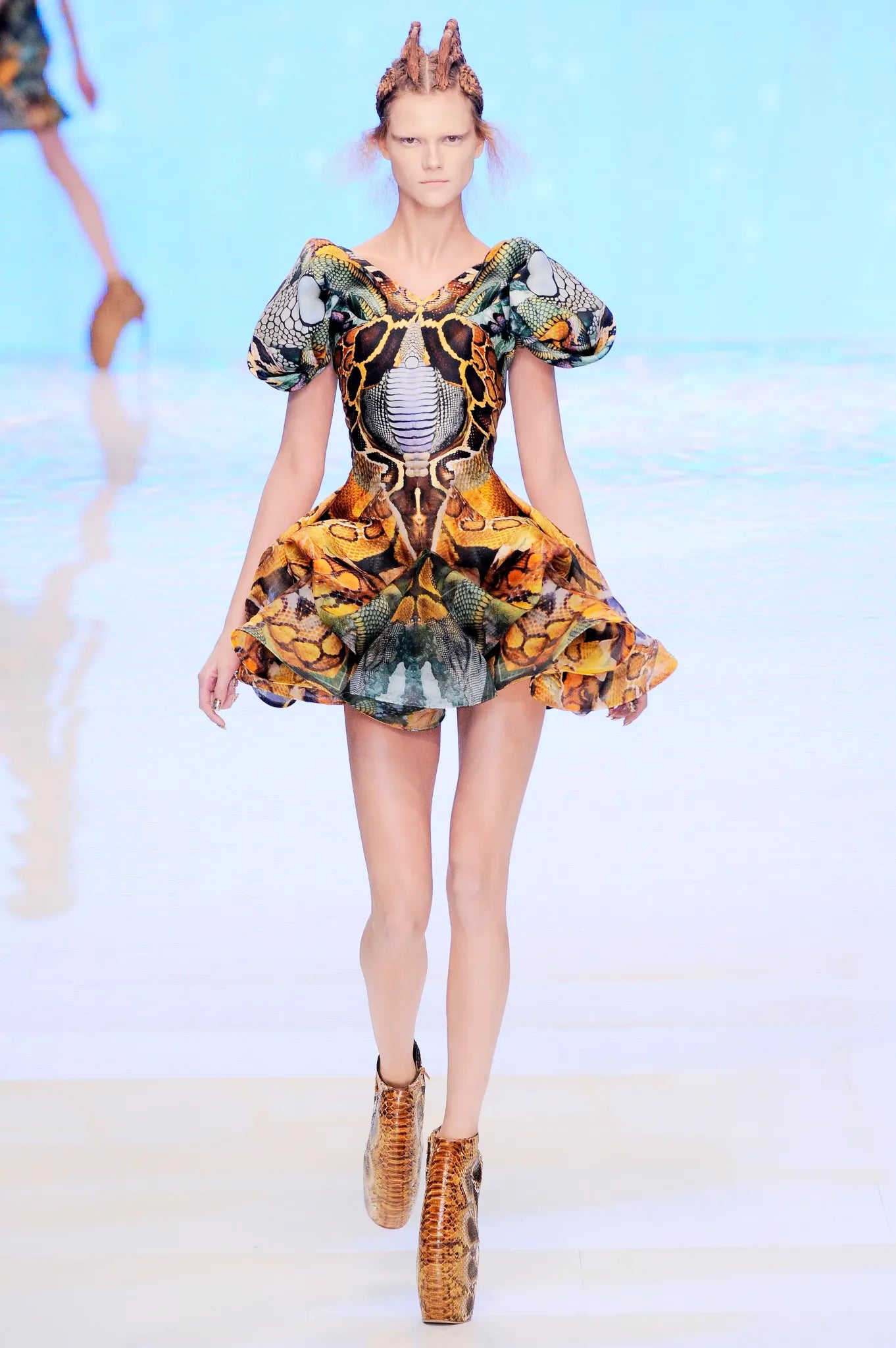 Kasia Struss wearing Look 4 from Alexander McQueen's Plato's Atlantis collection