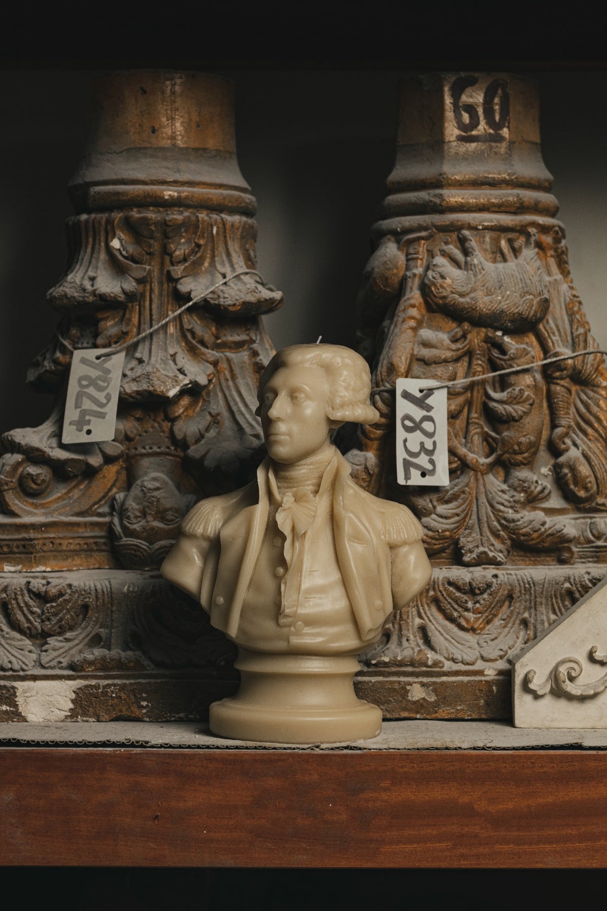 Trudon Lafayette bust among historic sculptural moulds